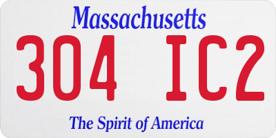 MA license plate 304IC2