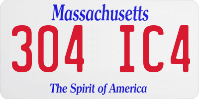 MA license plate 304IC4