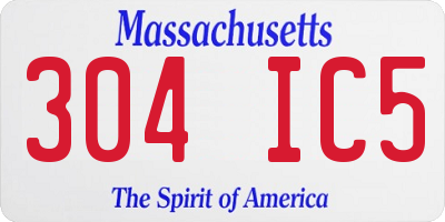 MA license plate 304IC5