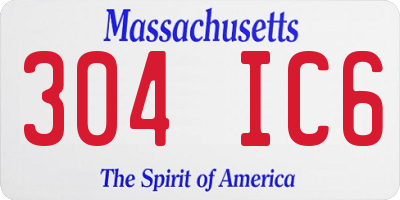 MA license plate 304IC6