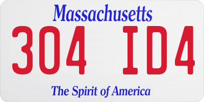 MA license plate 304ID4