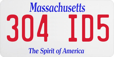 MA license plate 304ID5
