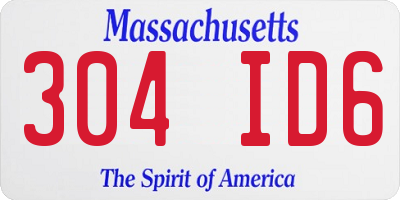 MA license plate 304ID6