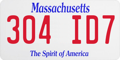 MA license plate 304ID7