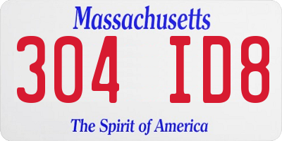 MA license plate 304ID8