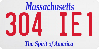 MA license plate 304IE1