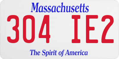 MA license plate 304IE2