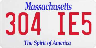 MA license plate 304IE5