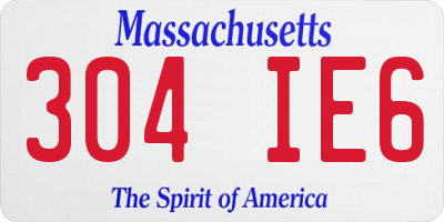 MA license plate 304IE6