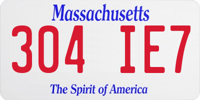 MA license plate 304IE7