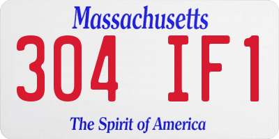 MA license plate 304IF1