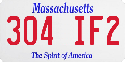 MA license plate 304IF2