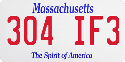 MA license plate 304IF3