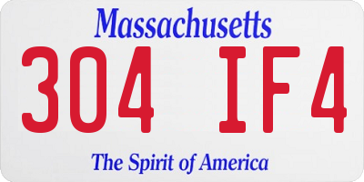 MA license plate 304IF4