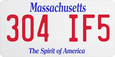 MA license plate 304IF5