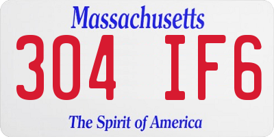 MA license plate 304IF6