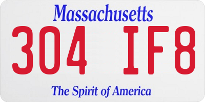 MA license plate 304IF8
