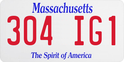 MA license plate 304IG1