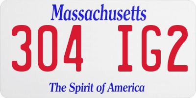 MA license plate 304IG2
