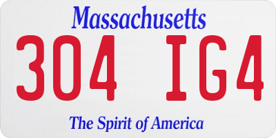 MA license plate 304IG4