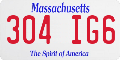 MA license plate 304IG6