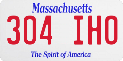 MA license plate 304IH0