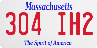 MA license plate 304IH2