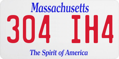 MA license plate 304IH4