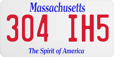 MA license plate 304IH5