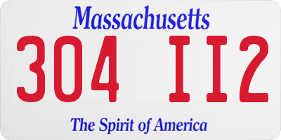 MA license plate 304II2