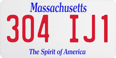 MA license plate 304IJ1