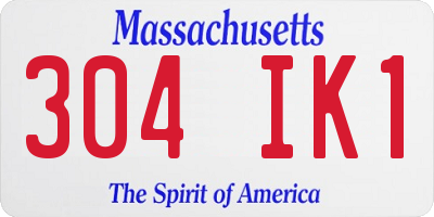 MA license plate 304IK1
