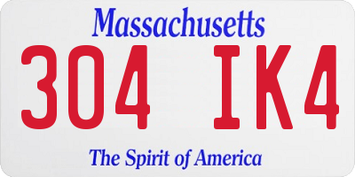 MA license plate 304IK4