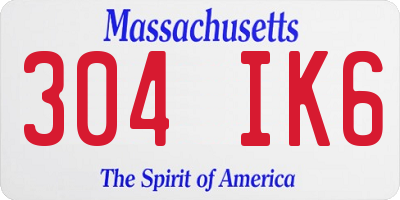 MA license plate 304IK6
