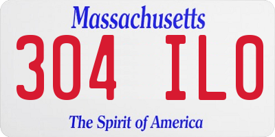 MA license plate 304IL0