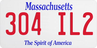 MA license plate 304IL2