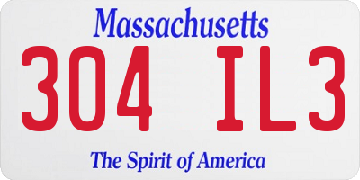 MA license plate 304IL3