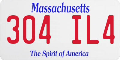 MA license plate 304IL4
