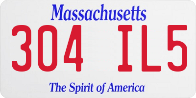MA license plate 304IL5