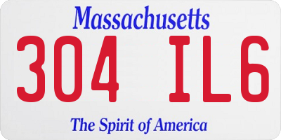 MA license plate 304IL6