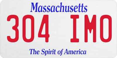 MA license plate 304IM0