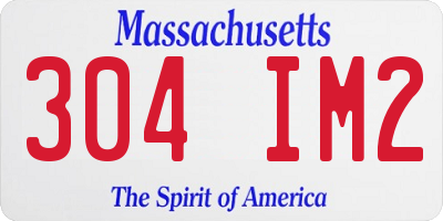 MA license plate 304IM2