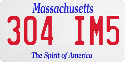 MA license plate 304IM5