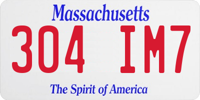 MA license plate 304IM7