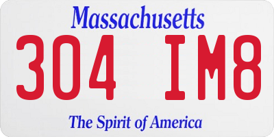 MA license plate 304IM8