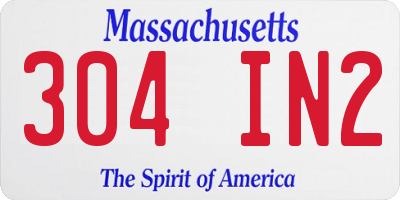 MA license plate 304IN2