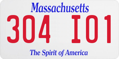 MA license plate 304IO1