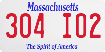 MA license plate 304IO2