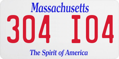 MA license plate 304IO4