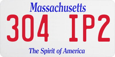 MA license plate 304IP2